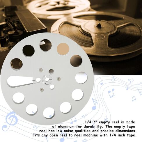 Empty Tape Reel, Universal 7inch 11 Holes 1/4 Opening Empty Reel, Aluminum Alloy Low Noise High Strength Open Take Up Reel to Reel Small Hub for Reel Tape Drive in Saudi Arabia