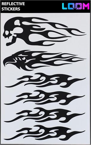 Reflective Sticker Pack (Black)- Self-Adhesive Reflective Stickers for Helmet, Bike, Motorcycle, Car & ATVs - Durable Reflective Decals for Nighttime Safety - Bike Reflectors Stickers in Saudi Arabia