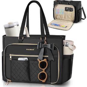 Teacher Tote Bag for Women,Multi-Pocket Laptop & Nurse Work Bag with Cup Holder,Structured Business Briefcase Computer Purse in Kuwait