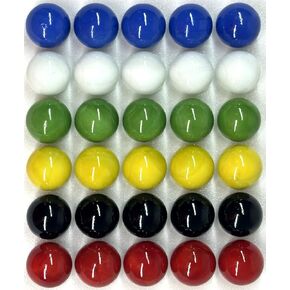 لعبة كبيرة ~ 30 قطعة كبيرة 3/4 بوصة (19 مم) من الرخام الزجاجي الصلب البديل للمدقق الصيني، والتفاقم، والواهو، والرخام القذر، ولعبة اللوحة (5 من كل لون) in Kuwait