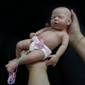 12" Lifelike Reborn Baby Dolls, Full Silicone Reborn Baby, Realistic Newborn Baby Doll Sleeping Girl Real Life Baby Dolls with Clothes Set & Feeding Accessories in Kuwait