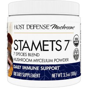 مسحوق فطر Host Defense Stamets 7 - مزيج من 7 أنواع - مكمل الفطر لدعم المناعة مع Royal Sun Blazei، وكورديسيبس، وريشي، ومايتاكي، وعرف الأسد، وشاجا، وميسيما - 7 أونصة (133 حصة)* in Kuwait