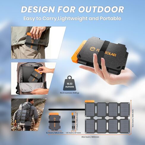 FlexSolar 60W Portable Solar Panels Chargers with PD3.0 USB-C,QC3.0 USB-A and DC Outputs Foldable IP67 Waterproof Power Emergency Camping for Small Power Station Generator,Phones, Power Banks, Tablets in Saudi Arabia