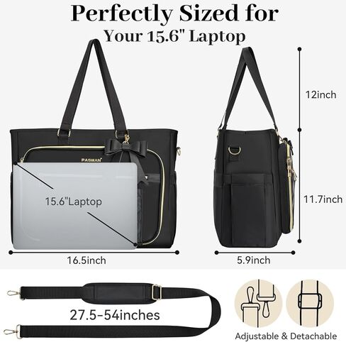 Teacher Tote Bag for Women,Multi-Pocket Laptop & Nurse Work Bag with Cup Holder,Structured Business Briefcase Computer Purse in Kuwait