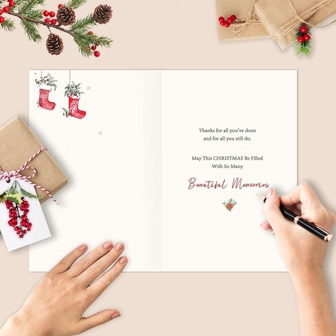 Christmas Card for Dad Mom, Merry Christmas Card & Gifts for Father and mother from Daughter Son, Xmas Cards for Daddy Mommy in Saudi Arabia