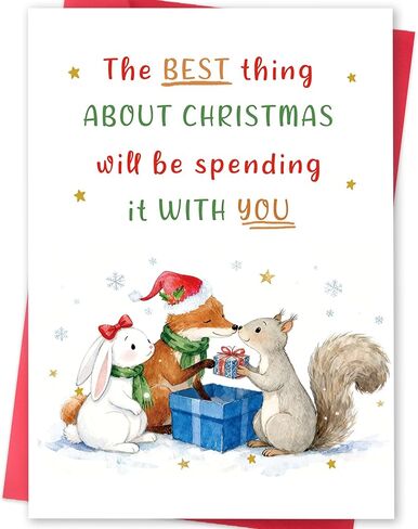 Christmas Card for Dad Mom, Merry Christmas Card & Gifts for Father and mother from Daughter Son, Xmas Cards for Daddy Mommy in Saudi Arabia