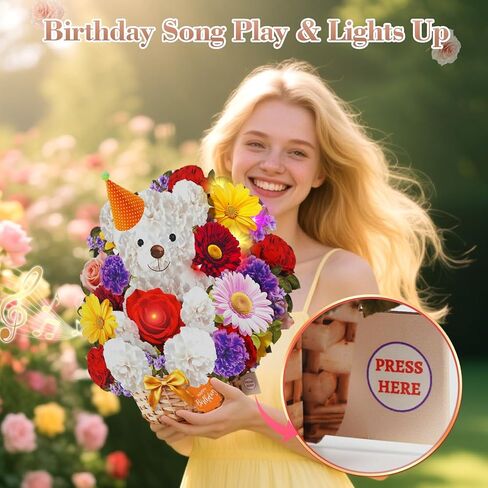 Birthday Cards with MUSIC & LIGHTS, Pop Up Happy Birthday Card, Sunflower & Butterfly, 10 Inch Life Sized Forever Flower Bouquet Gifts for Women Mom Grandma in Kuwait