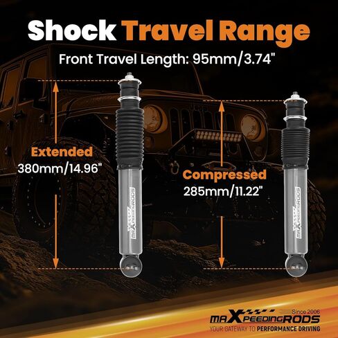 ممتصات صدمات أمامية 2-5 بوصة من maXpedingrods لسيارة Chevy S10 1982-2003، لسيارة GMC Sonoma RWD 1991-2003، مجموعة صدمات السقوط in Kuwait