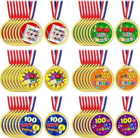 200 قطعة من ميداليات اليوم 100 للمدرسة، ميداليات متنوعة لجوائز للأطفال، جائزة جائزة الكأس البلاستيكية للفصل الدراسي، 100 يوم من المدرسة، ديكورات حفلات الجمباز، مكافأة مسابقة الجمباز in Kuwait