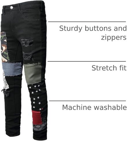 ABSECAI Men's Ripped Jeans Slim Fit Skinny Stretch Jeans Pant in Kuwait