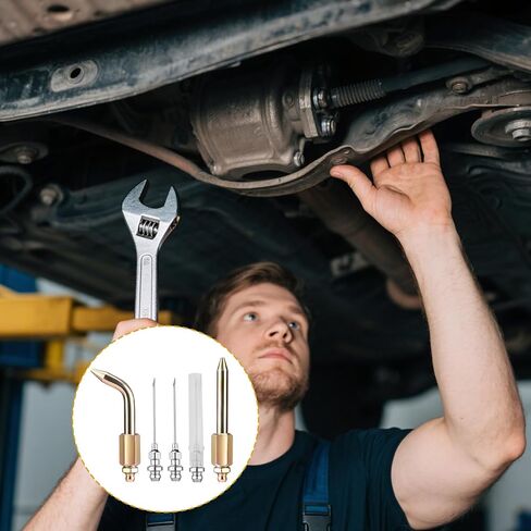 5pcs Grease Gun Needle Tip Adapter Kit, Include 1 Straight & Bend Nozzle 2 Needles 1 Grease Gun Needle Coupler Adaptor with Cover Accessories Greasing Fitting for Small Narrow Space Deep Hole in Saudi Arabia
