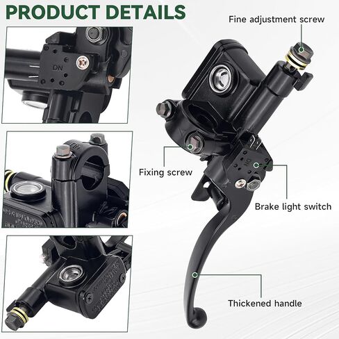 Universal 7/8" Left Hydraulic Brake Master Cylinder Handle Lever, Compatible with 50cc 110cc 125cc 150cc 200cc 250cc Scooter ATV Dirt Pit Bike Quad & Moped in Saudi Arabia