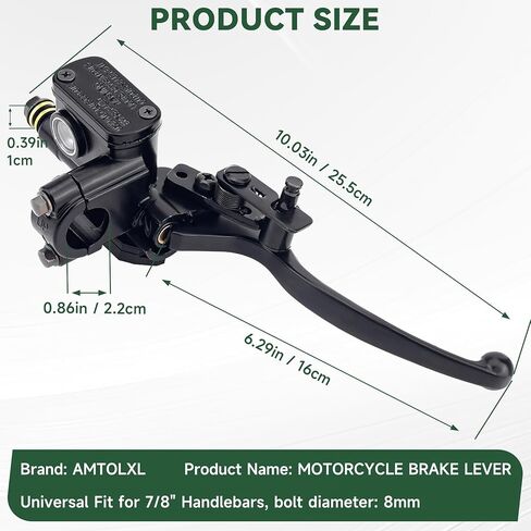 Universal 7/8" Left Hydraulic Brake Master Cylinder Handle Lever, Compatible with 50cc 110cc 125cc 150cc 200cc 250cc Scooter ATV Dirt Pit Bike Quad & Moped in Saudi Arabia
