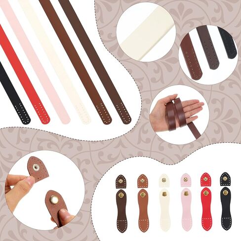 Sunnymove 24 Pcs Bag Bases for Crochet Purse Kit Include 6 Bag Bases 12 Leather Purse Straps 6 Snap Buckles for DIY Shoulder Packet Making Craft, 6 Colors in Saudi Arabia