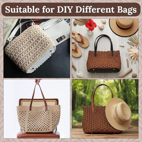 Sunnymove 24 Pcs Bag Bases for Crochet Purse Kit Include 6 Bag Bases 12 Leather Purse Straps 6 Snap Buckles for DIY Shoulder Packet Making Craft, 6 Colors in Saudi Arabia