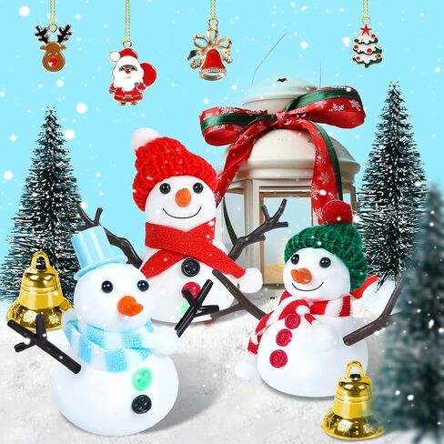 MDCGFOD Snowman Crafts for Kids 9 Pack Build Snowman Craft Kit Christmas Stocking Stuffers for Kids Christmas Indoor Outdoor Holiday Decor Crafts Gift for Ages 3 4 5 6 7 8 (20) in Saudi Arabia