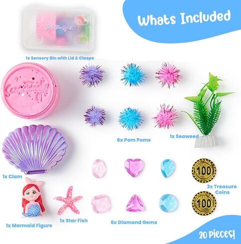مجموعة العجين الحسية الصغيرة على شكل حورية البحر - هدية مثالية للعطلات لمحبي المحيط الصغير in Kuwait