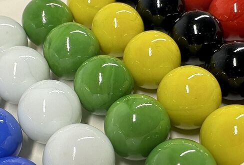 لعبة كبيرة ~ 30 قطعة كبيرة 3/4 بوصة (19 مم) من الرخام الزجاجي الصلب البديل للمدقق الصيني، والتفاقم، والواهو، والرخام القذر، ولعبة اللوحة (5 من كل لون) in Kuwait