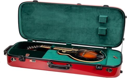 Crossrock Fiberglass Oblong Case fits F-Style Mandolin, with Accessory Compartments, Removable Shoulder Straps, TSA Lock-Yellow (CRF2020MFYL-R) in Saudi Arabia