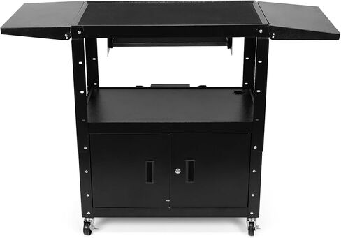 Mobile AV Cart with Locking Cabinet Projector Cart with Pullout Keyboard Tray & Cord Management for Computer Laptop Projector Printer in Saudi Arabia