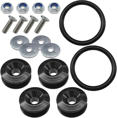 Car Bumper Quick Release Clips Fasteners Kit, Universal Trunk Fenders Hatch Lids Car Front Rear Bumper Holders with Washer and Stainless Steel Screws for Most Car Hatches, Hoods (Silver) in Saudi Arabia