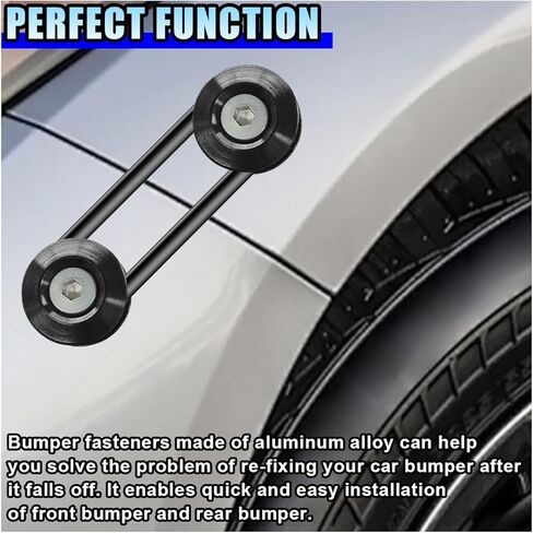 Car Bumper Quick Release Clips Fasteners Kit, Universal Trunk Fenders Hatch Lids Car Front Rear Bumper Holders with Washer and Stainless Steel Screws for Most Car Hatches, Hoods (Silver) in Saudi Arabia