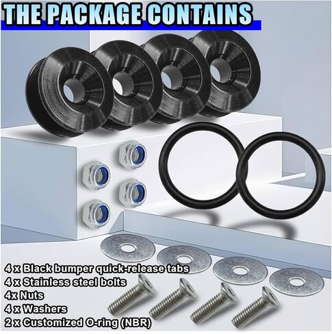 Car Bumper Quick Release Clips Fasteners Kit, Universal Trunk Fenders Hatch Lids Car Front Rear Bumper Holders with Washer and Stainless Steel Screws for Most Car Hatches, Hoods (Silver) in Saudi Arabia