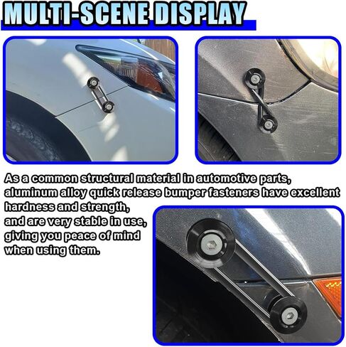 Car Bumper Quick Release Clips Fasteners Kit, Universal Trunk Fenders Hatch Lids Car Front Rear Bumper Holders with Washer and Stainless Steel Screws for Most Car Hatches, Hoods (Silver) in Saudi Arabia
