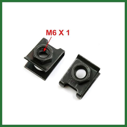 Motoforti 20pcs M6x1 Metal U-Type License Plate Screw Base Clip Nuts for Car Long-lasting in Saudi Arabia