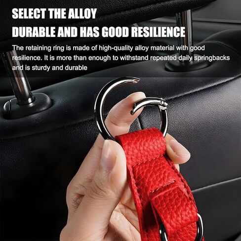 Car Seat Headrest Hook, Leather 360 Rotation Vehicle Seatback Bag Hanger Holder with Keyring, Hanging Auto Interior Storage Organizer, Universal for SUV Sedan Truck (Black) in Saudi Arabia