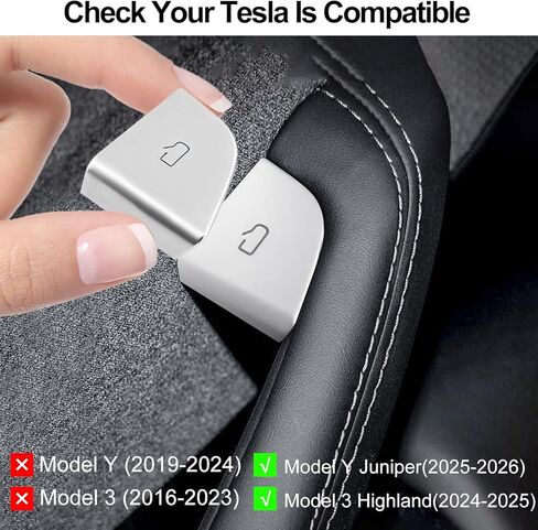 11 قطعة من زر مفتاح الباب وغطاء الكسوة لمفتاح النافذة لطراز Tesla Y Juniper Model 3 Highland 2025 2026، ملصق زر فتح الباب ملحقات السيارة الداخلية in Kuwait