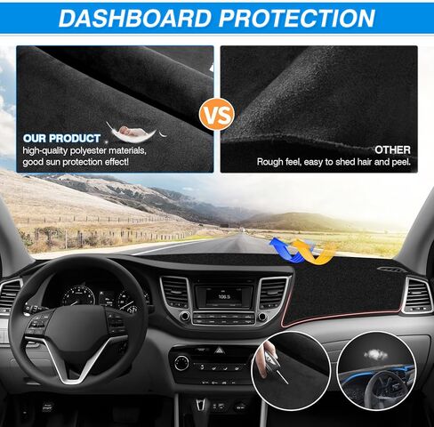 Cartist Dash Cover Custom Fit for Ford F-150 2015-2020 F150 Dashboard Cover Mat Non-Slip Pad Carpet Anti-Glare (No HUD) in Kuwait