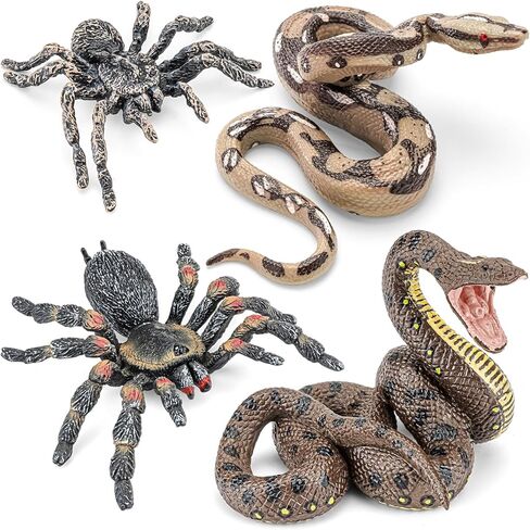 6PCS Spiders Figurines Animal Toys, Prank Toy for Kids, Safari Animal Toys for Toddlers, Educational Preschool Toy Birthday Gift for Boys Girls, and Kids in Kuwait