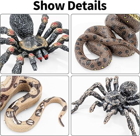 6PCS Spiders Figurines Animal Toys, Prank Toy for Kids, Safari Animal Toys for Toddlers, Educational Preschool Toy Birthday Gift for Boys Girls, and Kids in Kuwait