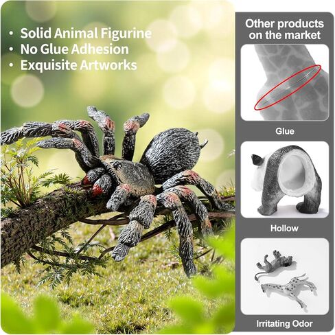 6PCS Spiders Figurines Animal Toys, Prank Toy for Kids, Safari Animal Toys for Toddlers, Educational Preschool Toy Birthday Gift for Boys Girls, and Kids in Kuwait