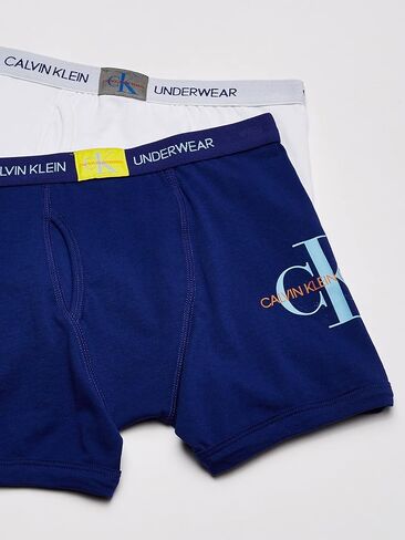 Calvin Klein Little Boy's Kids Modern Cotton Assorted Boxer Briefs Underwear, Multipack, Black/Heather Grey, 12-14 in Saudi Arabia