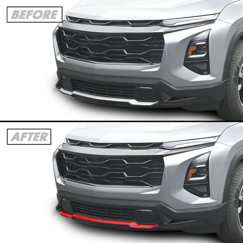 SlickMod Blackout Vinyl Overlay for 2025-2026 Chevy Equinox RS Front Bumper Lip Trim (Gloss Red) in Saudi Arabia
