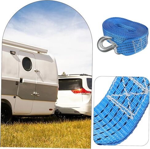 Healifty 6m Heavy Duty Tow Strap Boat Winch Strap Hook for Secure Towing Cargo Handling for Trailers and Vehicles Resistant to Wear and Abrasion in Kuwait