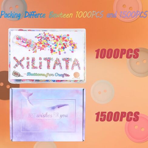 Xilitata 1000pcs Button for Crafts Assorted Sizes Buttons for Sewing Resin Round Buttons for Crafting Arts DIY Mixed Color in Saudi Arabia