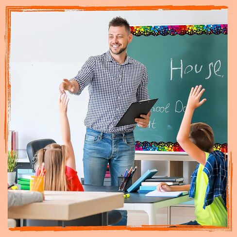 60 Feet Bulletin Board Borders, Scalloped Confetti Rolled Border Trim Decorate Bulletin Boards, Walls, Desks, Windows, Doors for School, Classroom & Offices in Saudi Arabia