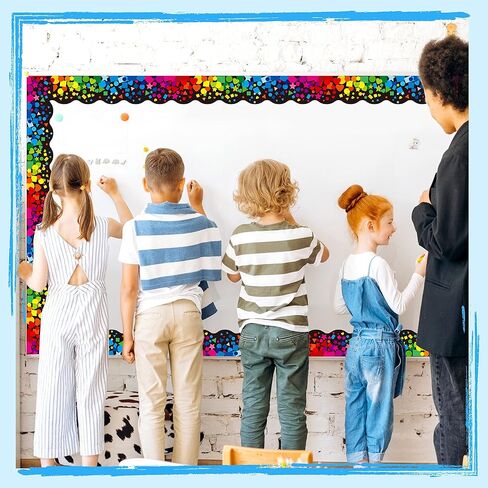 60 Feet Bulletin Board Borders, Scalloped Confetti Rolled Border Trim Decorate Bulletin Boards, Walls, Desks, Windows, Doors for School, Classroom & Offices in Saudi Arabia