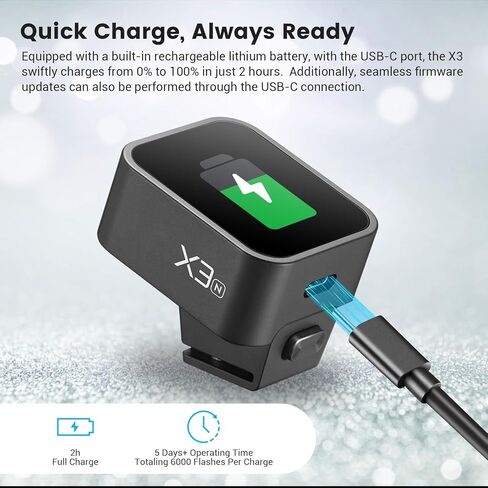 Godox X3-C TTL Wireless Flash Trigger for Canon Camera, 1/8000s HSS TTL TCM Function, Built-in Battery Touchscreen Flash Transmitter Compatible with Canon R5 R6 R7 5D 6D in Kuwait