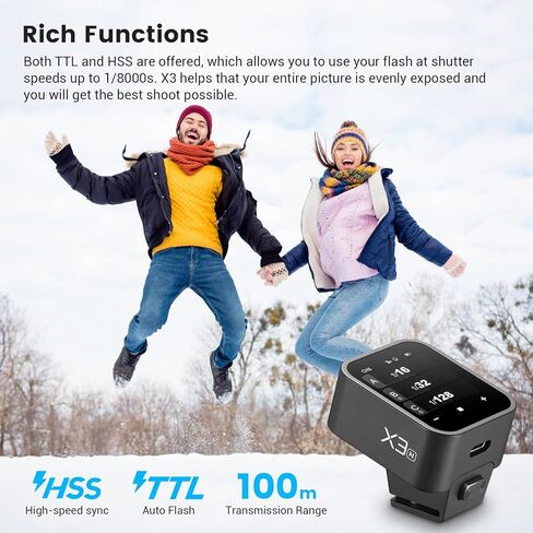 Godox X3-C TTL Wireless Flash Trigger for Canon Camera, 1/8000s HSS TTL TCM Function, Built-in Battery Touchscreen Flash Transmitter Compatible with Canon R5 R6 R7 5D 6D in Kuwait