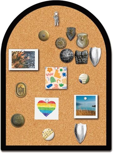 CRASPIRE Castle Pin Cork Board 11.8x9.8In Wall Mounted Framed Bulletin Display Badge Wooden Saddle Brown Memory Memo Brooch Lapel Pin Holder Storage for Home Office School Classroom Wedding Decoration in Kuwait
