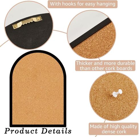 CRASPIRE Castle Pin Cork Board 11.8x9.8In Wall Mounted Framed Bulletin Display Badge Wooden Saddle Brown Memory Memo Brooch Lapel Pin Holder Storage for Home Office School Classroom Wedding Decoration in Kuwait