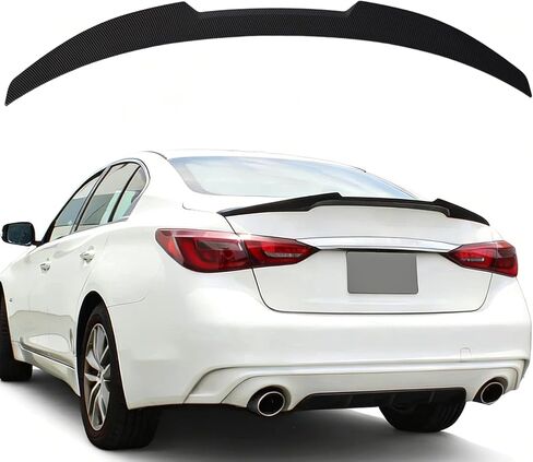 سبويلر أسود لامع طراز M4 لسيارة إنفينيتي Q50 Q50S سيدان الخلفي سبويلر جناح الشفاه متوافق مع موديلات 2014-2024 ذات 4 أبواب in Kuwait