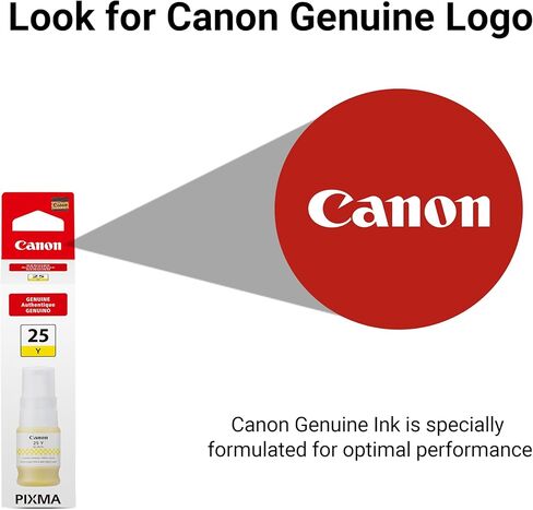 Canon GI-25 Genuine Yellow Ink Bottle, Compatible with Megatank GX2020, and GX1020 Printers in Saudi Arabia