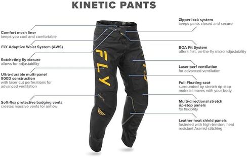 Fly Racing Men's Kinetic Sym Motocross Pants - Protective Pants for Dirt Bike, MTB, BMX, and Motorcycle Riding in Saudi Arabia