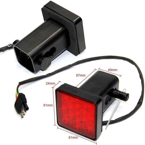 Red 15 LED 2 inch Trailer Truck Hitch Tow Haul Receiver Cover Brake Light with Pin 12V in Saudi Arabia