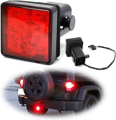 Red 15 LED 2 inch Trailer Truck Hitch Tow Haul Receiver Cover Brake Light with Pin 12V in Saudi Arabia